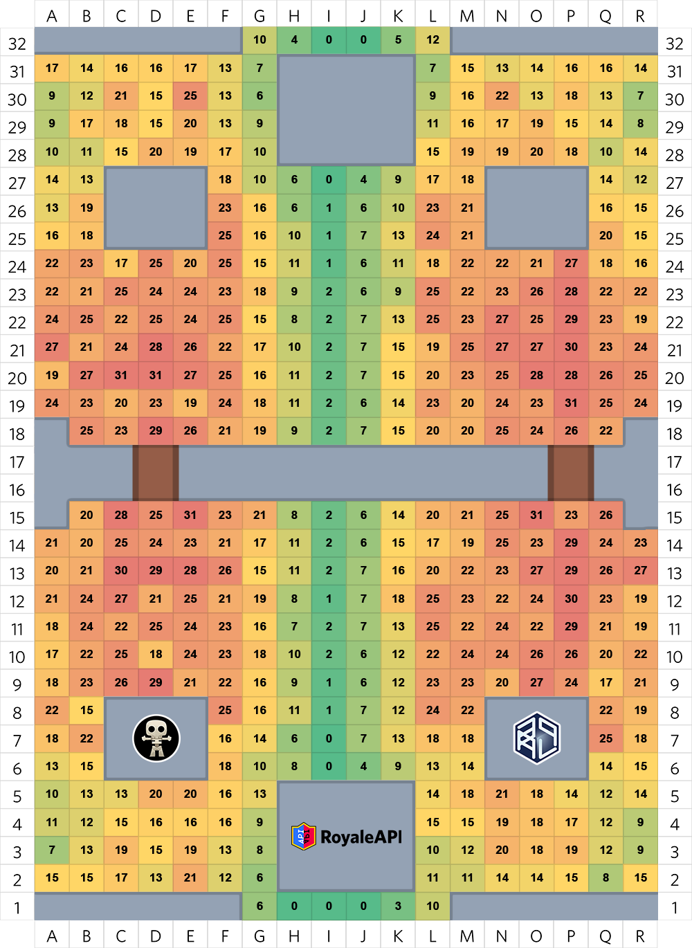 Heatmap of troop hits per tile (New data)